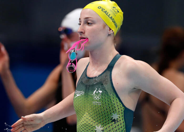 Mollie O’Callaghan in the zone in Tokyo. Photo Courtesy: Delly Carr (Swimming Australia)