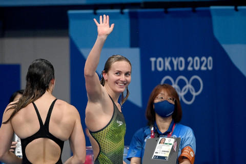 Arnie gives a smile after winning the 200m free gold in Tokyo.